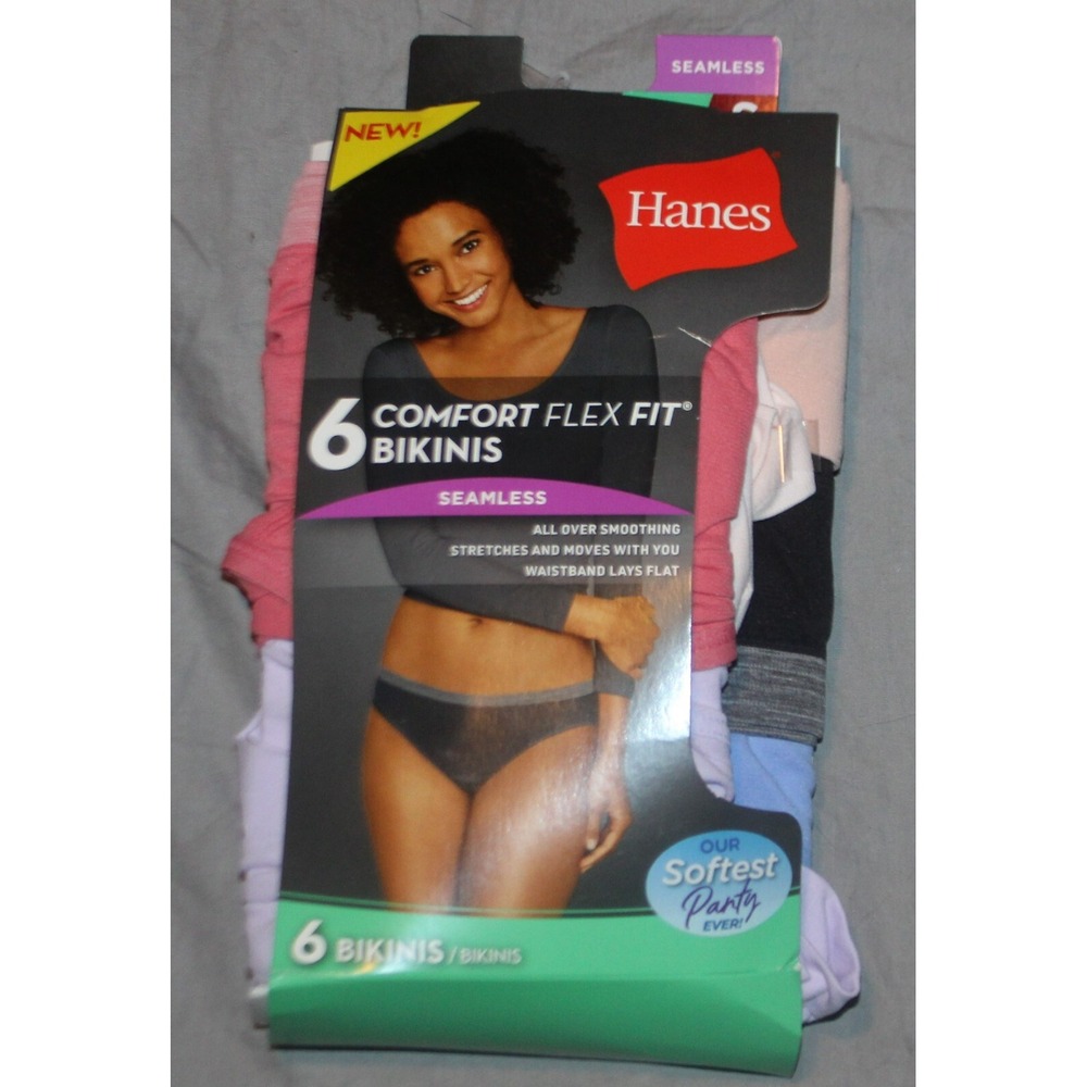 Women's Hanes 6-pack Comfort Flex Fit Bikinis Underwear Seamless size S
